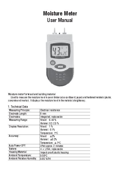 moisture meter manual|moisture meter instructions.